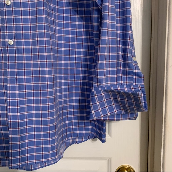 Michael Kors blue red checkered collared shirt - Picture 7 of 9